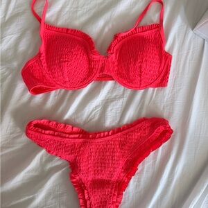 Hot Pink Textured Bikini